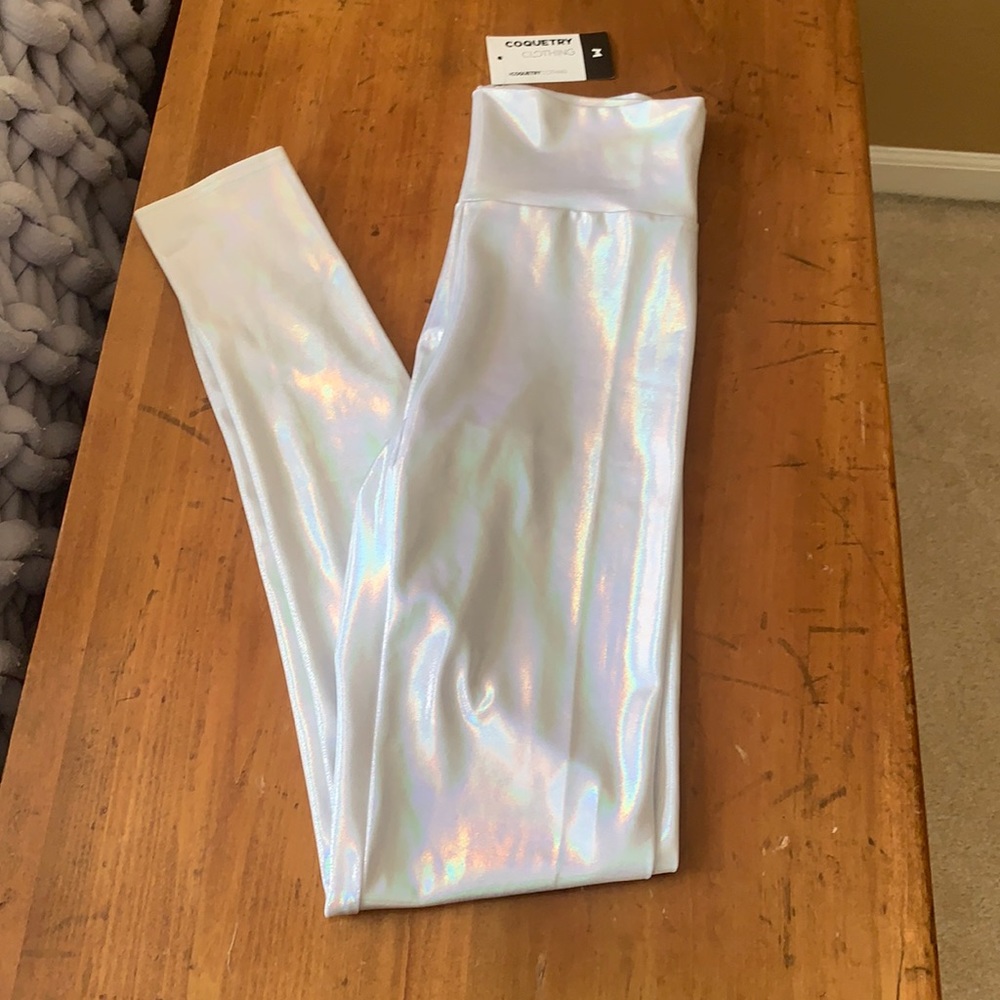 Coquetry clothing - high waisted flashbulb metallic holographic leggings